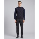 Markup maglia girocollo in cotone con intarsi a contrasto MK2900035 [1a25fa53]