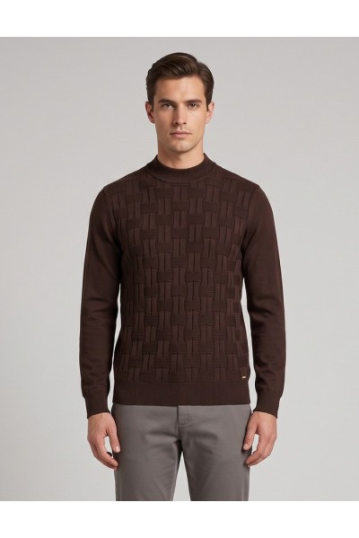 Markup maglia girocollo in cotone con intarsi a contrasto MK2900035 — 805219040080720_4