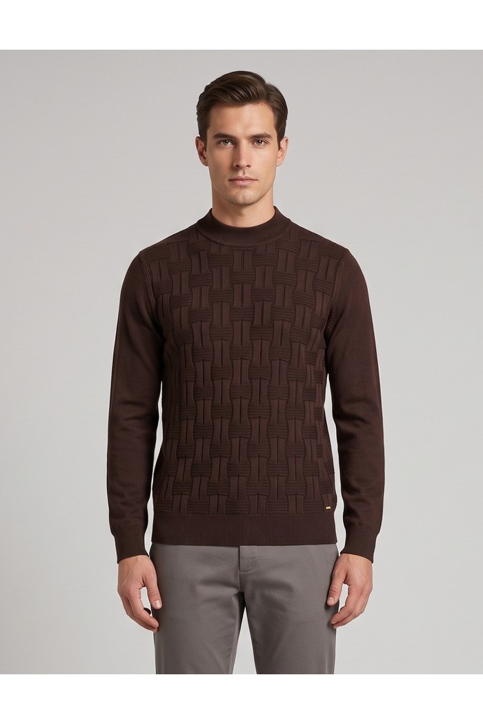 Markup maglia girocollo in cotone con intarsi a contrasto MK2900035 [b6026fb7]